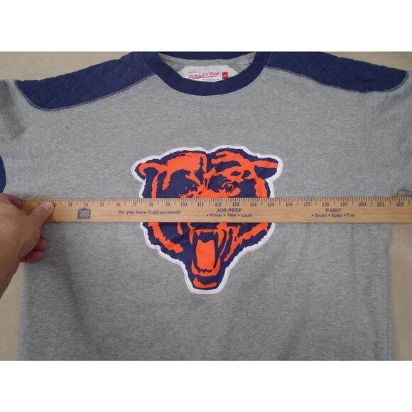 Chicago Bears Sweatshirt Mens Large Gray Blue Crew Neck Throwbacks NFL Football - Picture 5 of 12